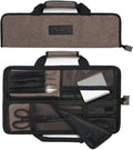 Asaya Chef Knife Roll Bag - 12-Pocket Chefs Case for Kitchen Knives and Utensils, Lightweight Stain-Resistant Waxed Nylon Chef Knife Bag - Knives Not Included (Brown)