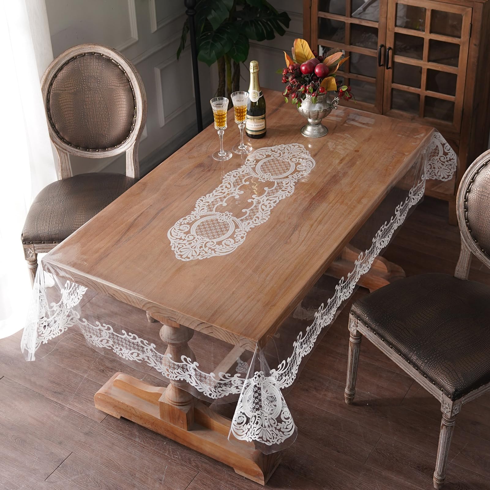 Artbloss Clear Table Cover Protector Vinyl Oil Spill Table Cloth, 52" x 70"