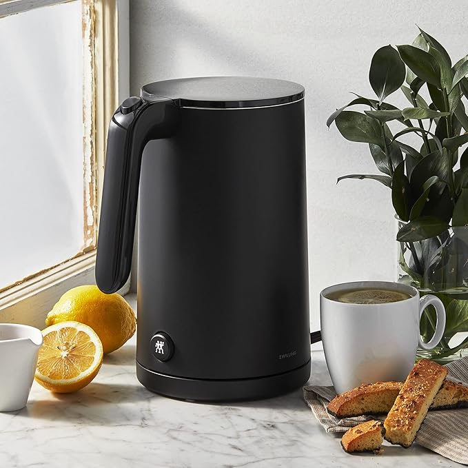 ZWILLING Enfinigy Cool Touch Electric Kettle, 1-Liter Cordless Hot Water & Tea Kettle, Fast Boil, Double-Walled Stainless Steel, Black