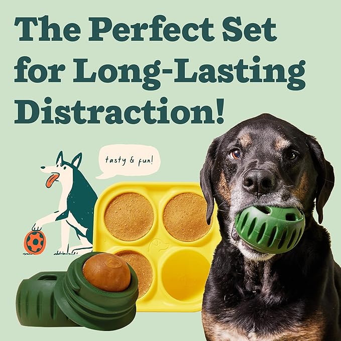 WOOF Pupsicle Dog Treat Toy with Silicone Treat Tray for Dogs 25-75 lbs