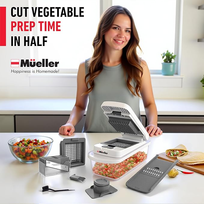 Mueller The Real Original Pro Vegetable Chopper & Mandoline Slicer, 10-in-1