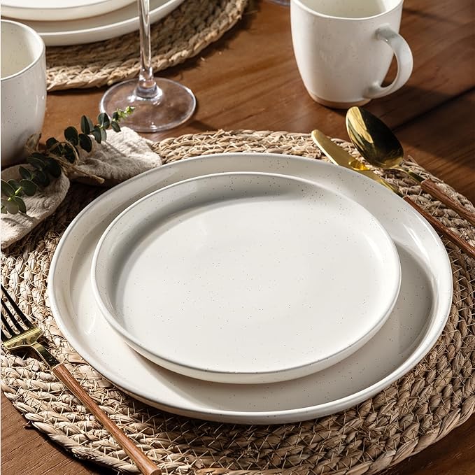 AmorArc Dinnerware Sets for 8, 24 Pieces Ceramic Plates and Bowls Set