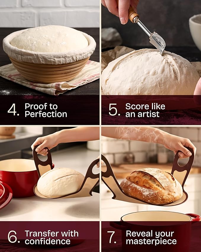 Superbaking Sourdough Starter Kit, 9" Round Banneton Proofing Basket