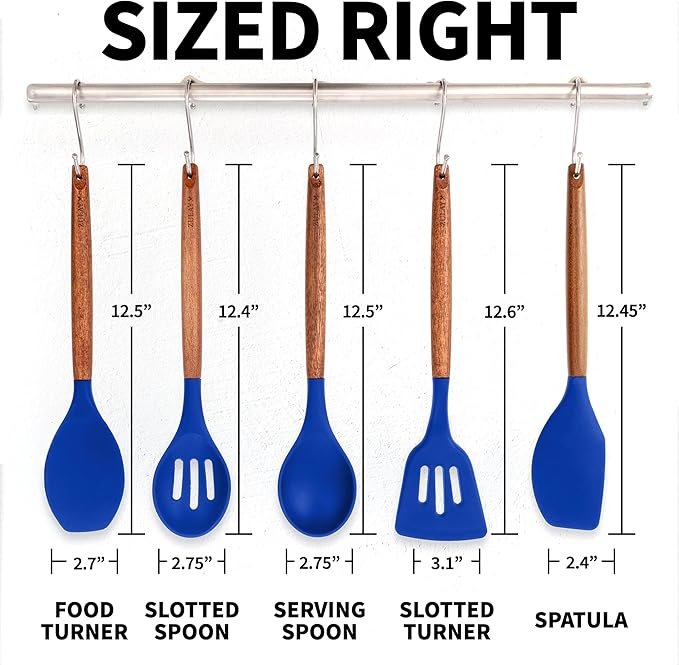 Zulay Kitchen 5 Piece Silicone Utensil Set