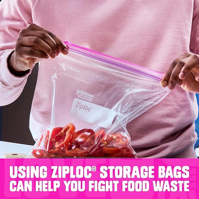 Ziploc Gallon Food Storage Bags, 120ct Total, Stand-Up Bottom, Easy to Fill, 30 Count (Pack of 4)
