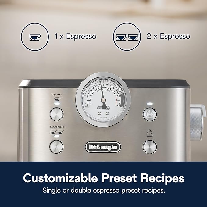 De'Longhi Classic Signature Espresso Machine, Adjustable Milk Frother