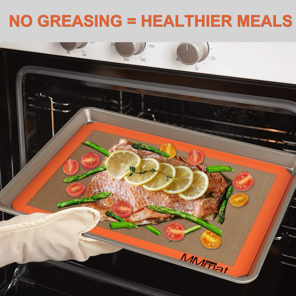 MMmat Best German Silicone Baking Mat, 2 Half Sheets + 1 Macaron Sheet