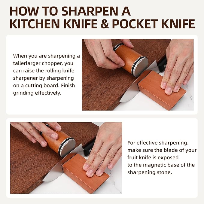 Ailanxin Rolling Knife Sharpener ， Rolling Knife Sharpener Kit Is Suitable For Any Kitchen roller knife sharpener, And The Roller Knife Sharpener Supports Magnetic Tilting At 15 ° And 20 knife
