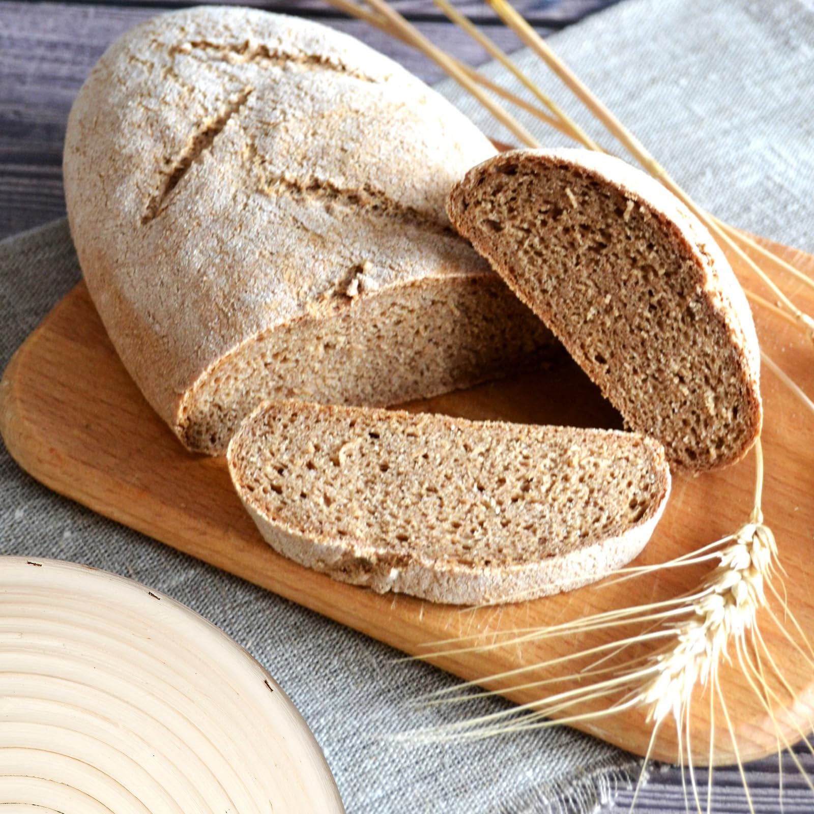 Ineyger Proofing Basket - 9 inch Banneton Bread Proofing Baskets Set of 2 Banneton Basket Sourdough Proofing Bowls with Liners for Professional & Home Artisan Sourdough Bread Baking Supplies