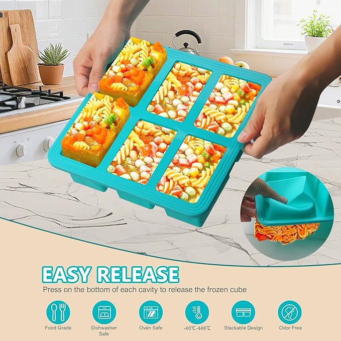 1 Cup Silicone Freezer Trays with Lid