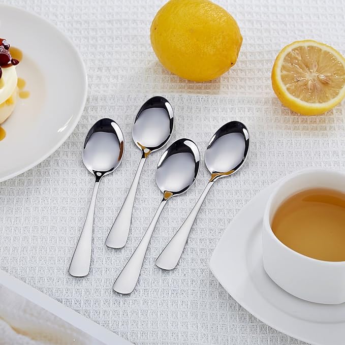 36-Piece Teas Spoons Set (5.6 inch), Stainless Steel Spoons Silverware, Dessert Spoons, Coffee Spoons,Table Spoon Use for Home, Kitchen and Restaurant - Mirror Polished, Dishwasher Safe