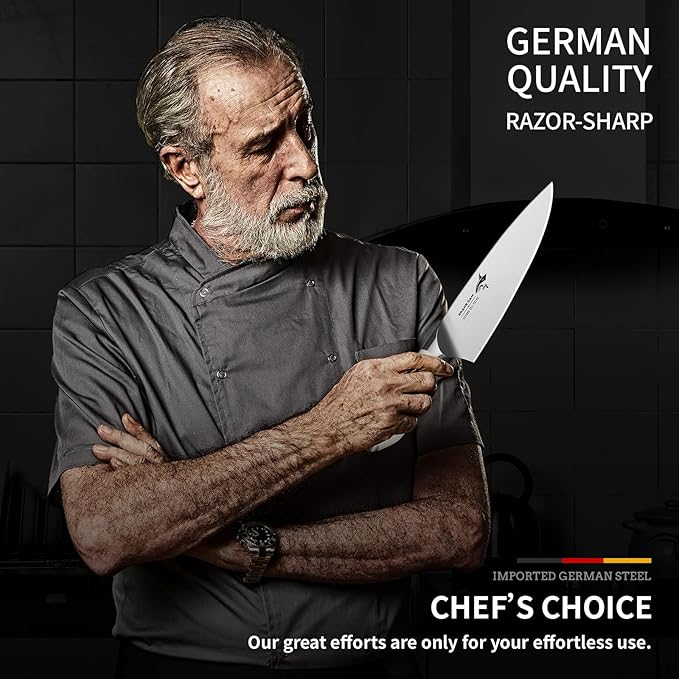 MAD SHARK Chef Knife 8 inch Sharp Kitchen Knife White