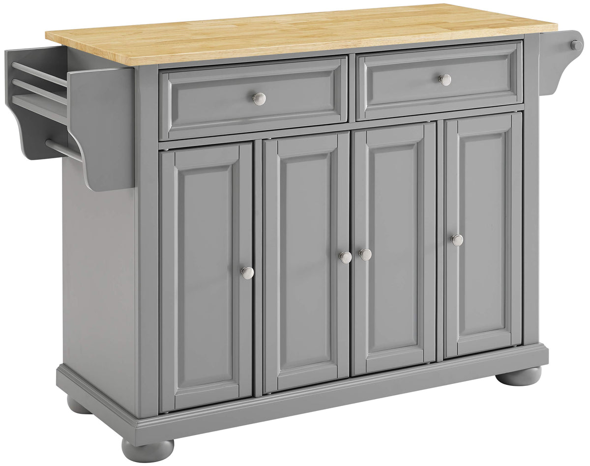Crosley Furniture Alexandria Rolling Kitchen Island, Wood Top