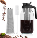 QHH Cold Brew Coffee Maker, 64 oz Mason Jar Pitcher with Stainless Steel Filter, Pour Spout Handle Lid, Airtight & Leak-Proof for Iced Coffee,Tea & Lemonade