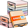 SpaceWhisper Clear Sheet Storage Bags, 6 Pack, 15.7 x 13.8 x 3.9 in