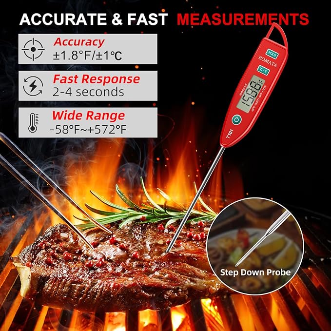 BOMATA Digital Water Thermometer for Liquid, Cooking, IPX7 Waterproof