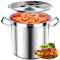 Commercial Grade Large Stock Pot - 100 QT Soup Pot with Lid - Non-Nickel Stainless Steel Stock Pots - Healthy Cookware Polished Stockpots - Heavy Duty Cooking Pots, Cookware Sauce Pots