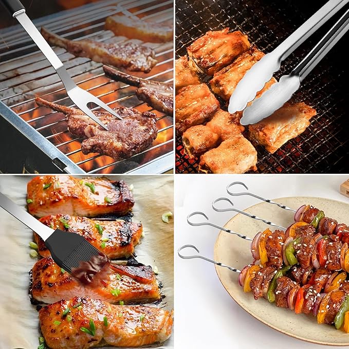 21 Pcs Grill Tools Set,BBQ ＆ Grilling Accessories Outdoor Barbecue Utensils