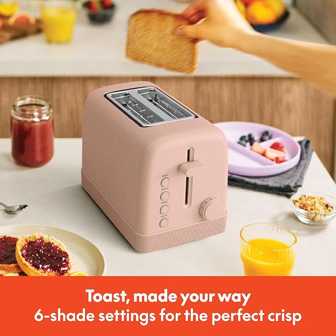 bella 2-Slice Toaster with Extra Wide Slots and 6-Shade Control, Blossom