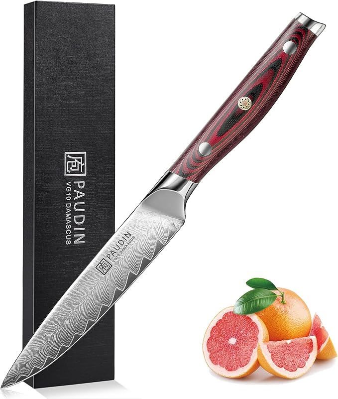 PAUDIN Utility Knife, 5 Inch Damascus Chef Knife