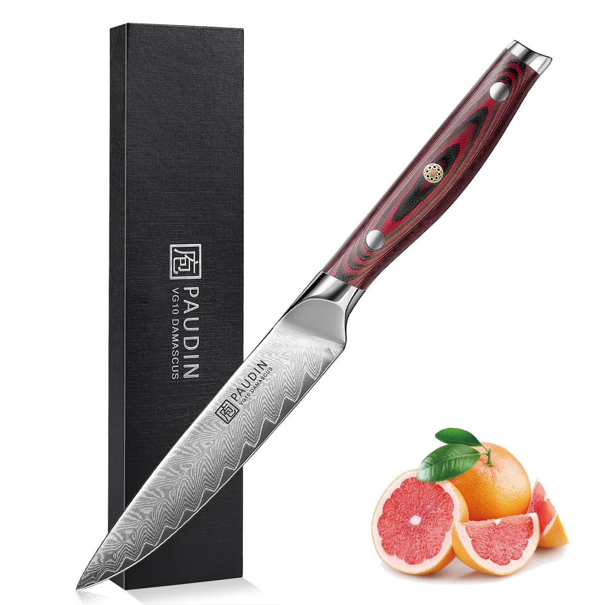 PAUDIN Utility Knife, 5 Inch Damascus Chef Knife