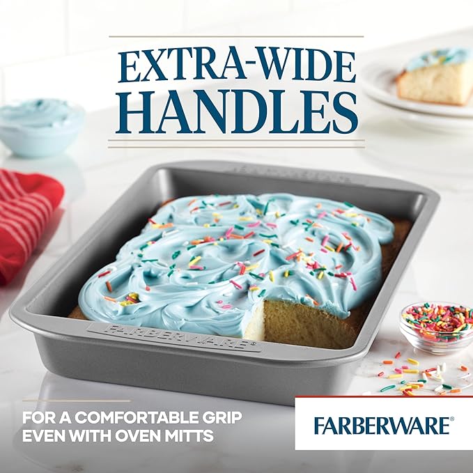 Farberware Nonstick 9x13 Baking Pan - Warp-Resistant Brownie Cake Pan