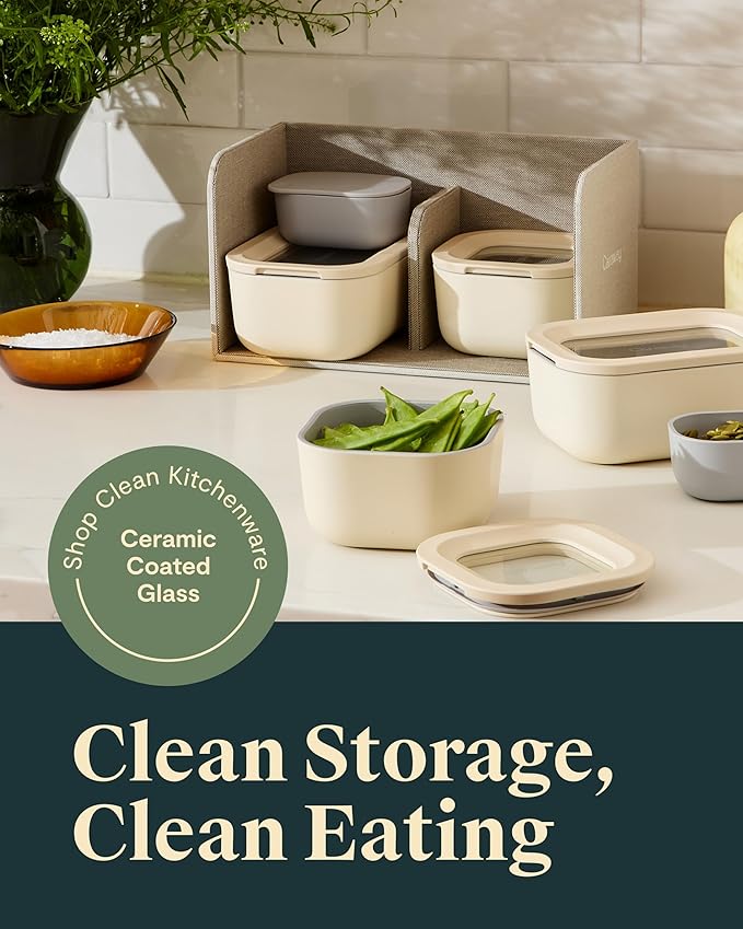 Caraway Mini Food Storage 9-Piece Set, Glass Storage Containers for Food
