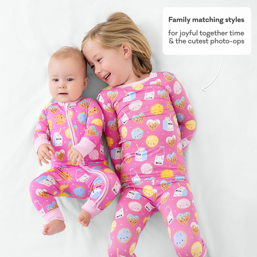 Little Sleepies Baby Pajamas, Pink Cookies & Milk, 6-12M
