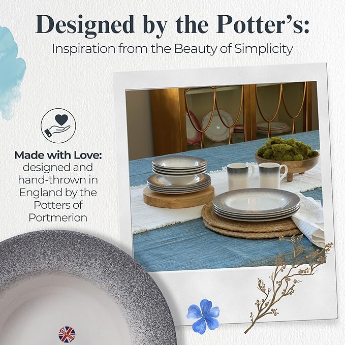 Portmeirion Potter's Mist Oatmeal Bowl - Grey, Set of 4
