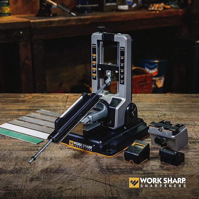 Work Sharp Professional Precision Adjust Knife Sharpener Kit - Complete Sharpening System for Kitchen, Pocket & Hunting Knives - Premium Angle-Guided Sharpening