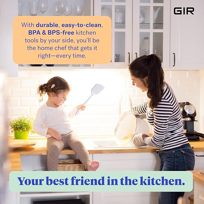 GIR: Get It Right Silicone Kitchen Spatula Turner - Non-Toxic Cooking Utensils for Nonstick Cookware, Cooking and Baking, Ultimate Flip - 13IN - Studio White