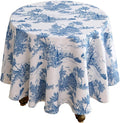 patdrea Elegant French Linen Tablecloth,Round,Diameter 67"-Lucerne A