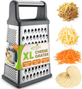 Spring Chef Stainless Steel XL Cheese Grater for Kitchen, Gray
