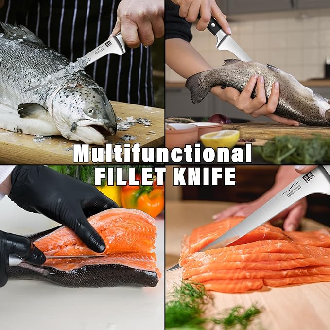 SHAN ZU Fillet Knife 7 Inch- Edge Deboning Fish and Meat Knife