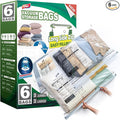 TAILI 6 Pack Vacuum Storage Bags, 2 Size Combo(3 Large+3 Jumbo), Clear
