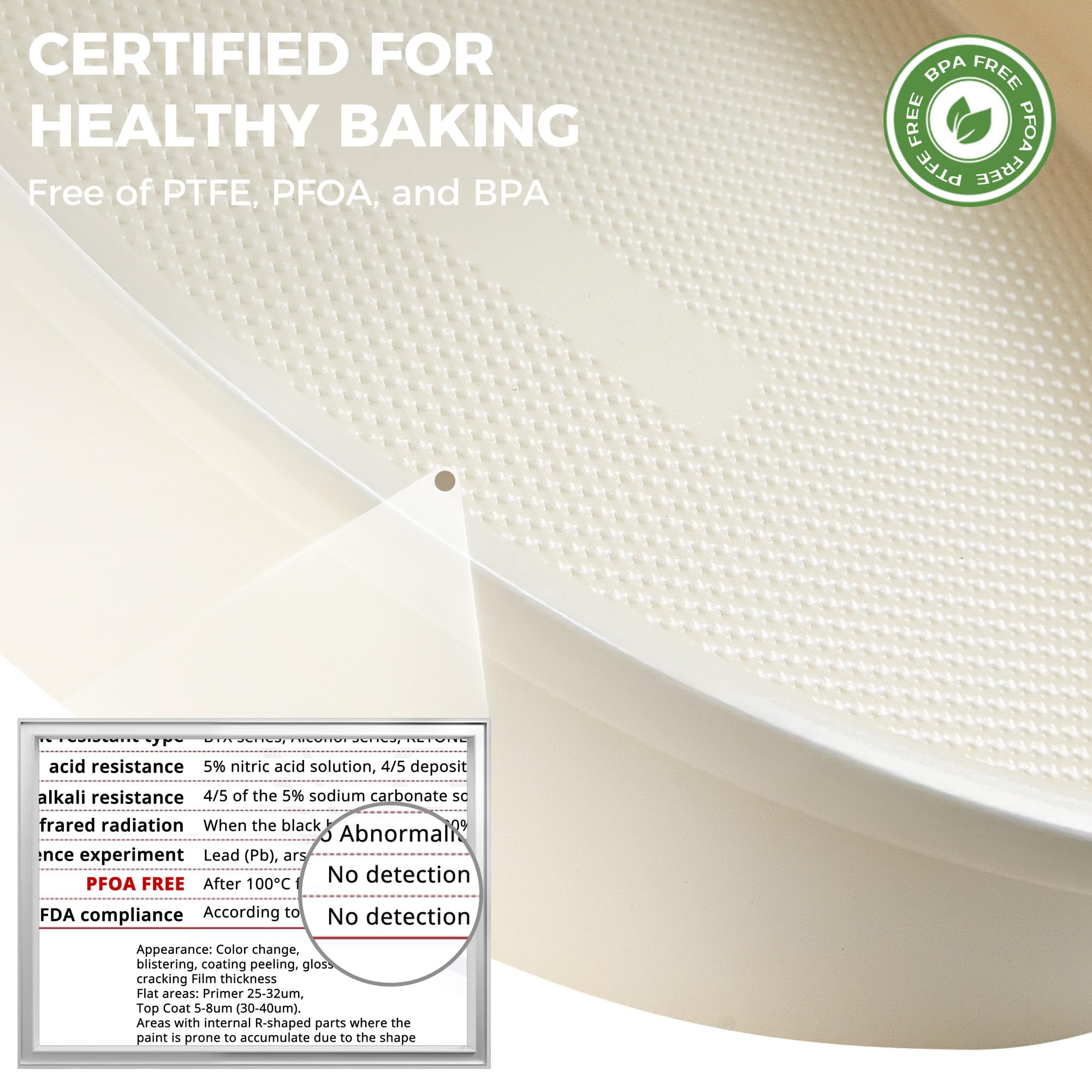 HONGBAKE Ceramic Nonstick 9” Round Cake Pans, Heavy-Duty Aluminized Steel