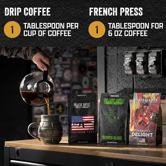 Black Rifle Coffee Dark Roast Ground Coffee Freedom Fuel 12 oz