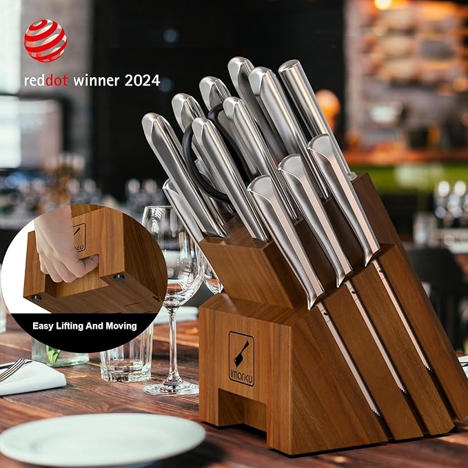 imarku 16-Pieces High Carbon Japanese Stainless Steel Kitchen Knife Set