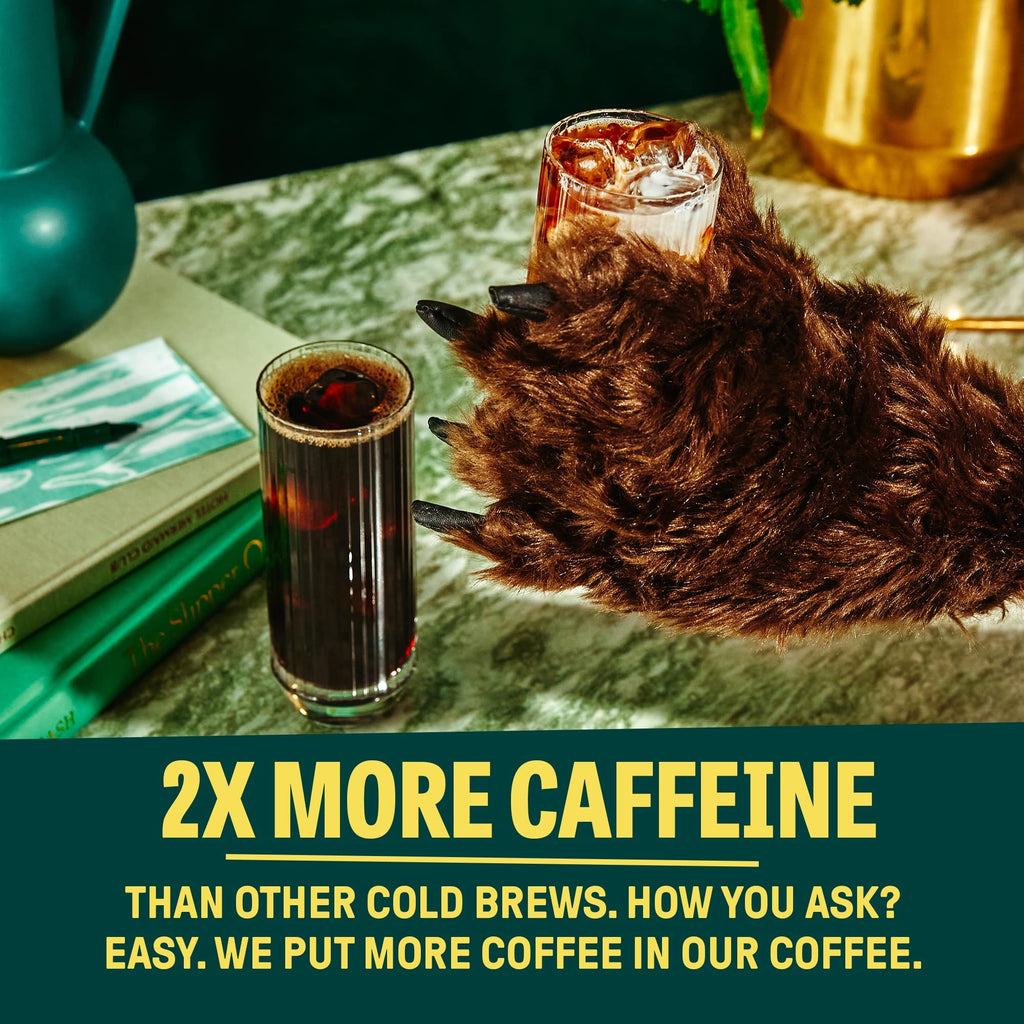 Wandering Bear Extra Strong Organic Cold Brew Coffee, Straight Black, 32 fl oz, 1 pack - Smooth, Organic, Unsweetened, Shelf-Stable, and Ready to Drink & Vegan Cold Brew.