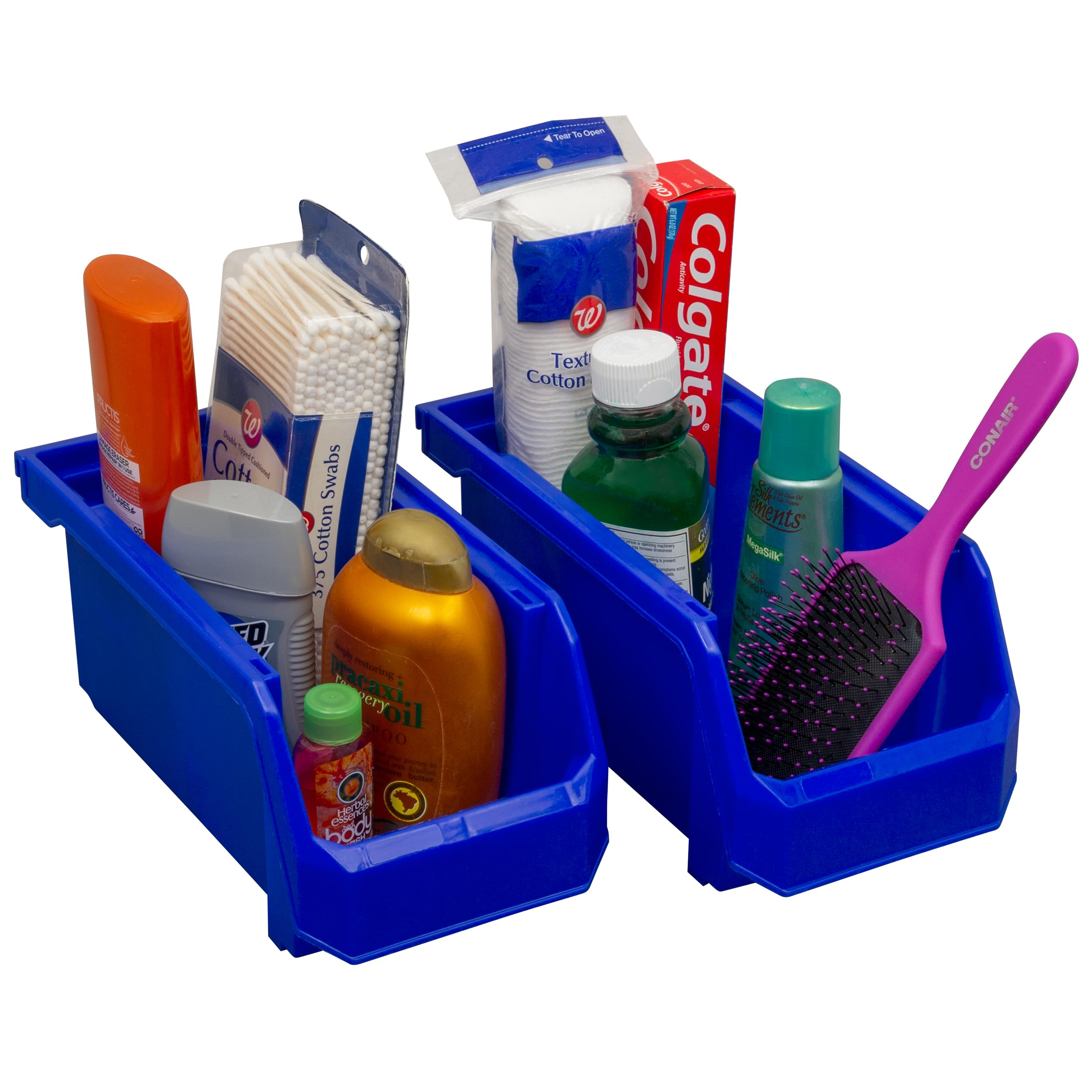 ReadySpace Medium Stackable Plastic Storage Bins, 8-Pack, Blue