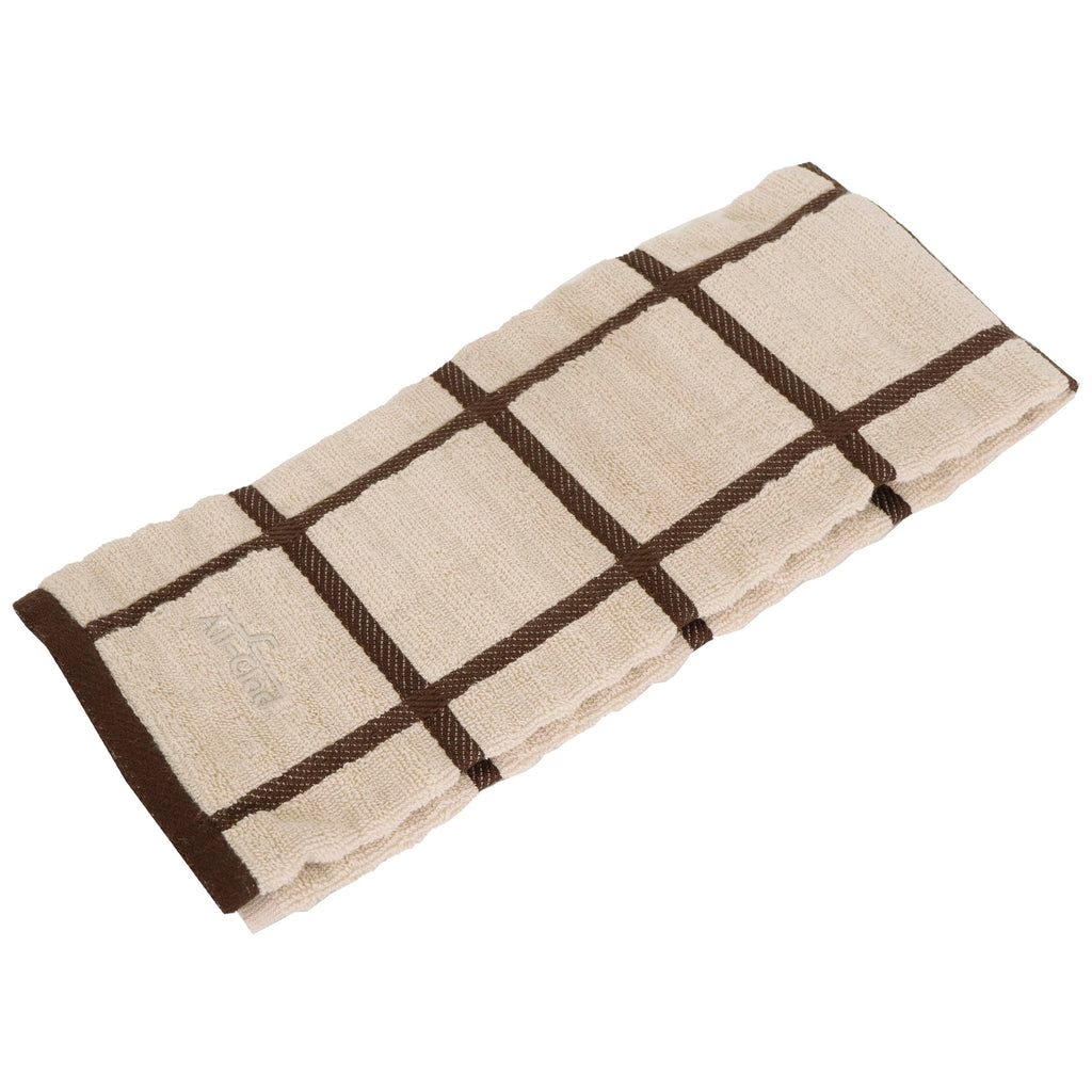 All-Clad Checked Kitchen Towel: Highly Absorbent, Super Soft Long Lasting - 100% Cotton, 17"x30" Tea Towel for Cleaning & Drying Dishes, Pans, Glassware, or Countertops, (1-Pack), Almond