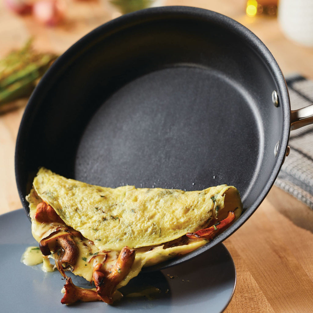 Anolon Advanced Hard Anodized Nonstick Deep Frying Pan with Lid, Non Stick Pan, 12 Inch, Bronze
