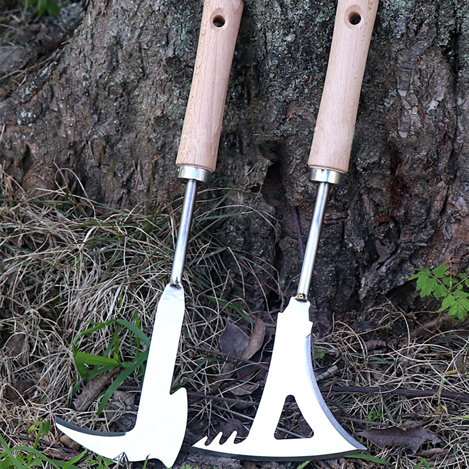 KSOUSLATU Weed Puller Tool, Manual Stainless Steel Weeding Tool, Triangle Shape for Lawn Vegetable Garden Farm Planting