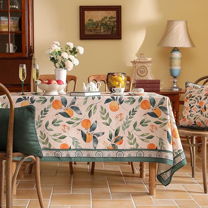 patdrea Designer French Linen Tablecloth,Rectangular,79"x55"-Palladin A