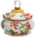 MACKENZIE-CHILDS Enamel Squashed Pot, White Flower Market