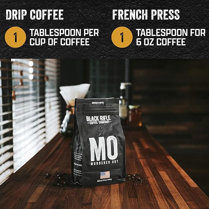 Black Rifle Coffee Dark Roast Ground Coffee Murdered Out 12 oz