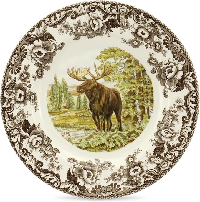 Spode – Woodland – Dinner Plate - Moose - Brown/White