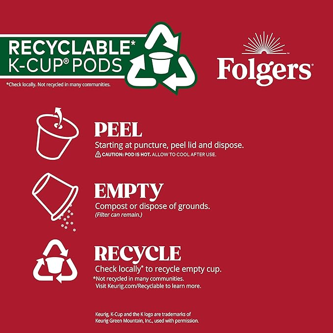 Folgers Classic Roast Coffee, Medium Roast, Keurig K-Cup Pods, 192 Count