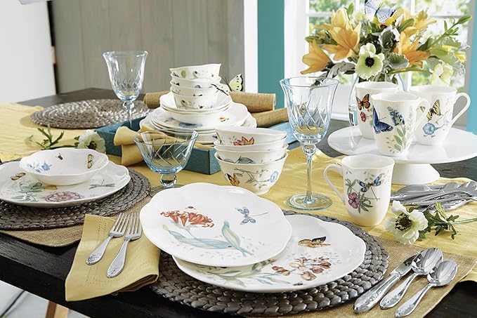 Lenox Butterfly Meadow Porcelain 28-Piece Dinnerware Set for 4