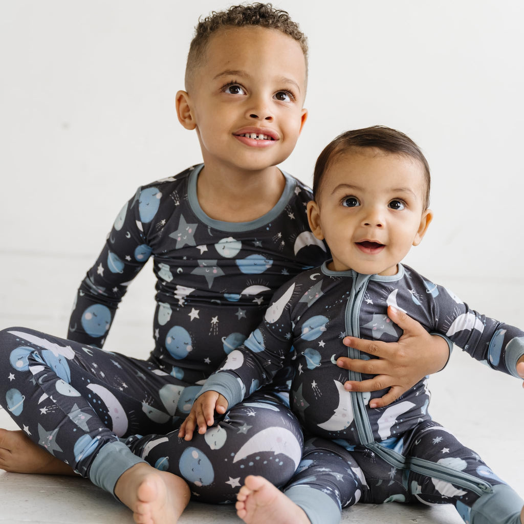 Little Sleepies Baby Pajamas, Blue To the Moon & Back, 12-18M